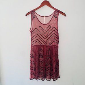 Free People Sheer Beaded Dress, S